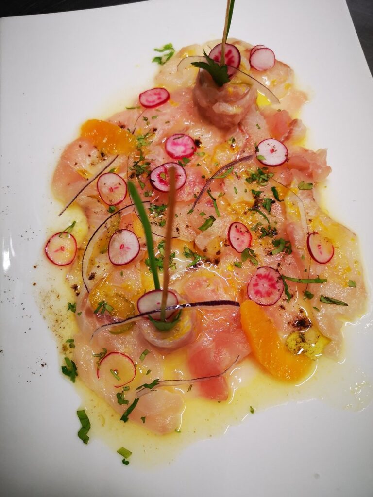 Carpaccio De Lotte Au Vinaigre D'agrumes